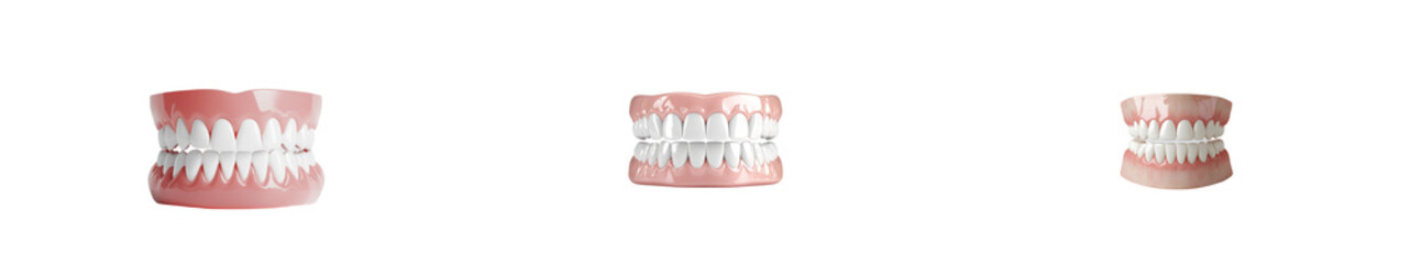 Obraz premium Minimalist mockups of dental models with detailed tooth structures displayed on a plain background