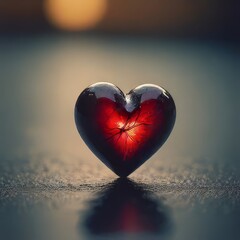 Fototapeta premium red heart in the glass
