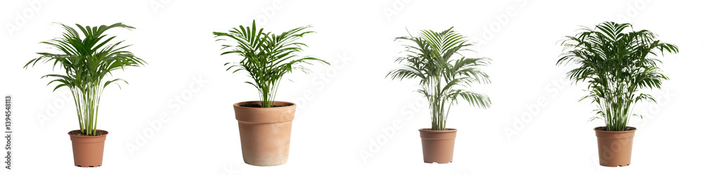 Poster minimalist mockups of isolated indoor plants showcasing various pot designs and arrangements for mod