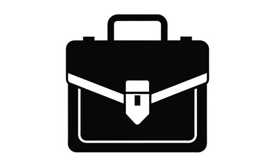 Briefcase vector icon bag silhouette, Briefcase silhouette vector illustration 