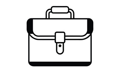 Briefcase vector icon bag silhouette, Briefcase silhouette vector illustration 
