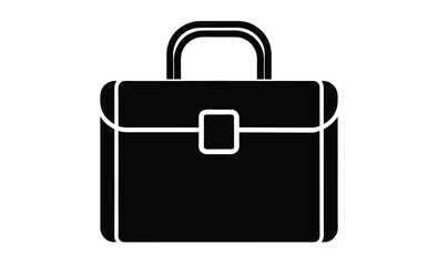 Briefcase vector icon bag silhouette, Briefcase silhouette vector illustration 