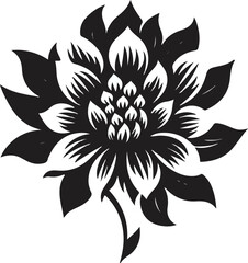 Sleek Floral Composition Minimalist Black Icon Chic Single Bloom Black Artistic Emblem