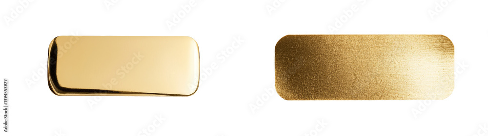 Poster Minimalist isolated mockups of polished gold rectangular shapes showcasing elegant design for visual presentation purposes