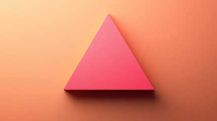 A vibrant red triangle sits against a warm orange background, highlighting geometric simplicity and bold color contrast in a minimalist design.