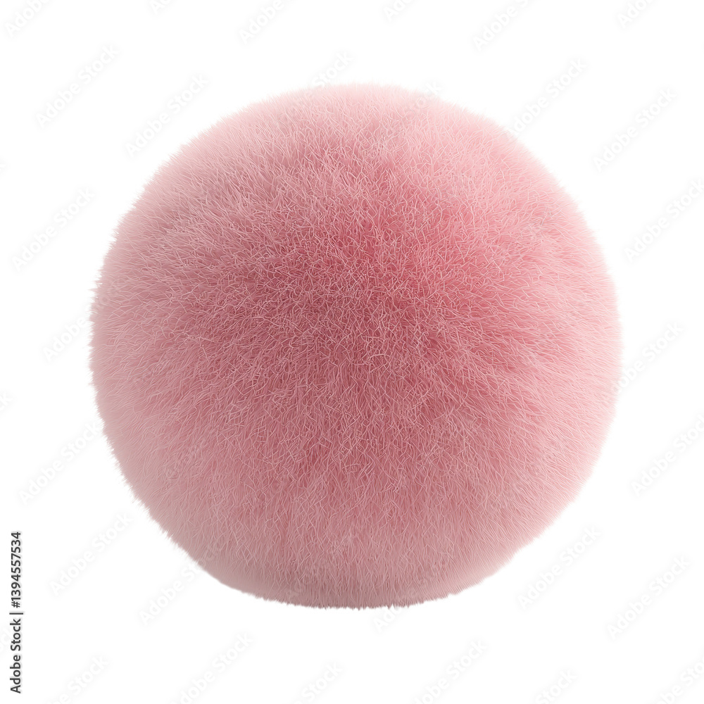 Poster minimalist mockup of a pink fluffy sphere captured in a neutral setting, showcasing soft textures an