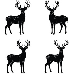 Deer vector shilhouette single collection