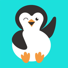 Cute Penguin Cartoon Vector Animal Illustration
