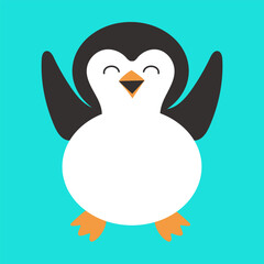 Cute Penguin Cartoon Vector Animal Illustration