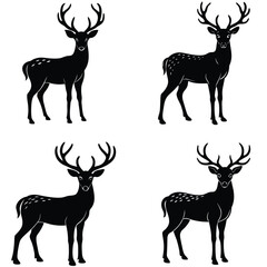 Deer vector shilhouette single collection