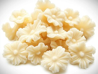 Mushroom in the shape of a flower on a white background.