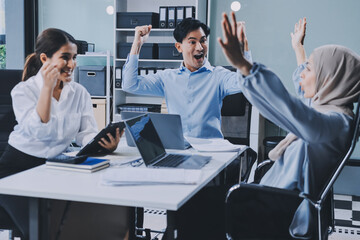 business meeting businesswoman woman office entrepreneur presentation success applause applauding...