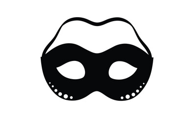 Black sleep mask icon shape silhouette, Black sleep mask silhouette icon vector illustration design on white background. 