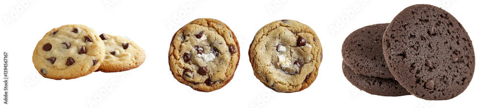 Poster Minimalist mockups showcasing delicious assorted cookies on an isolated background for design inspiration