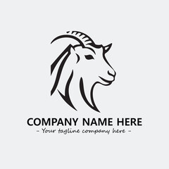 Head of goat illustration black and white for logo company vector image
