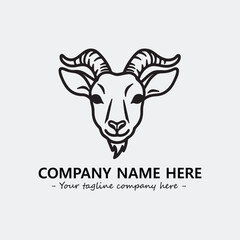 Head of goat illustration black and white for logo company vector image
