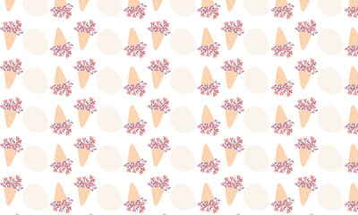 Floral Pattern with Bouquet and Flowers