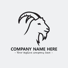 Head of goat illustration black and white for logo company vector image
