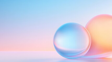 Abstract frosted glass spheres