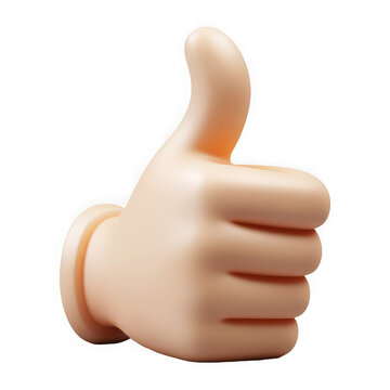 recommend clip art: 3D cartoon hand with a thumbs-up icon on a white background,