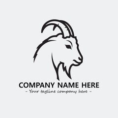Head of goat illustration black and white for logo company vector image
