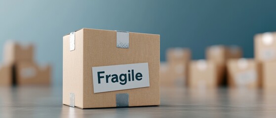 Cardboard box marked fragile