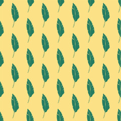 Fototapeta premium Seamless pattern with tropical leaves doodle for decorative print, wrapping paper, greeting cards, wallpaper and fabric