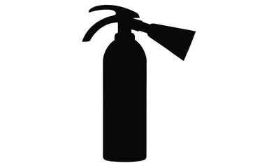 fire extinguisher icon art silhouette, Fire extinguisher silhouette on white background. Fire extinguisher icon sign vector illustration design. 