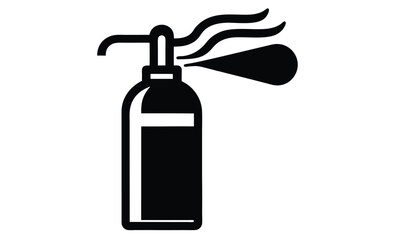 fire extinguisher icon art silhouette, Fire extinguisher silhouette on white background. Fire extinguisher icon sign vector illustration design. 