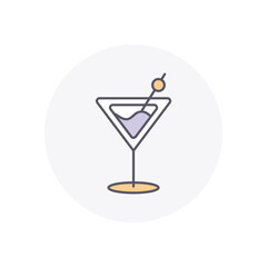 Cocktail  vector icon stock illustration
