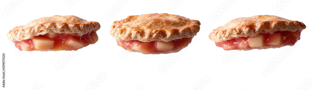 Poster isolated minimalist mockups of delicious apple and strawberry pastries on a clean white background s