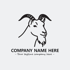 Head of goat illustration black and white for logo company vector image
