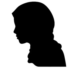 Arab girl silhouette isolated on white background. Arab girl icon vector illustration design.