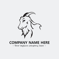 Head of goat illustration black and white for logo company vector image
