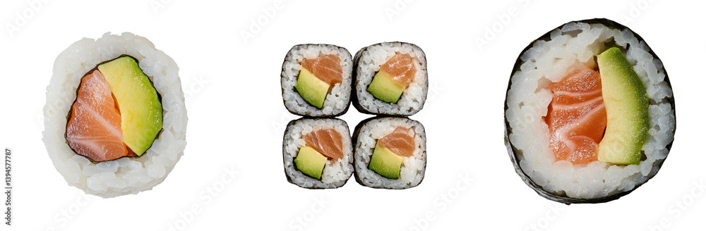 Poster unique minimalist sushi mockups featuring various rolls with fresh ingredients and clean presentatio