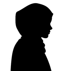 Arab girl silhouette isolated on white background. Arab girl icon vector illustration design.
