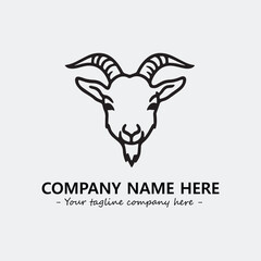 Head of goat illustration black and white for logo company vector image
