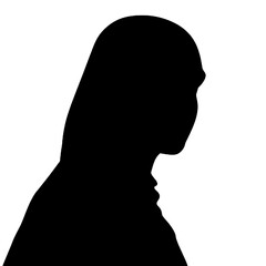 Arab girl silhouette isolated on white background. Arab girl icon vector illustration design.