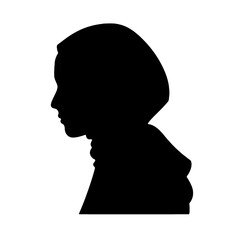 Arab girl silhouette isolated on white background. Arab girl icon vector illustration design.