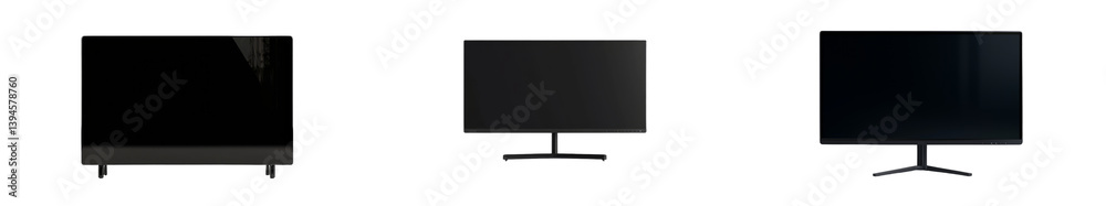 Aufkleber minimalist mockups of modern tvs in different designs set against a neutral backdrop for visual comp