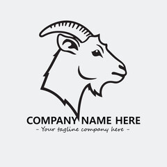 Head of goat illustration black and white for logo company vector image
