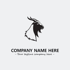 Head of goat illustration black and white for logo company vector image
