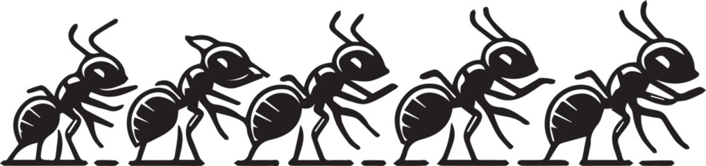 Carpenter Ant Vector | Black Ant Silhouette Clipart Illustration