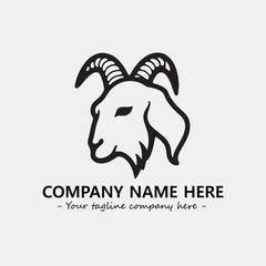 Head of goat illustration black and white for logo company vector image

