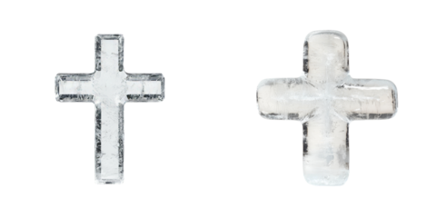 Unique isolated minimalist ice cross mockups with a clean white background highlighting artistic design