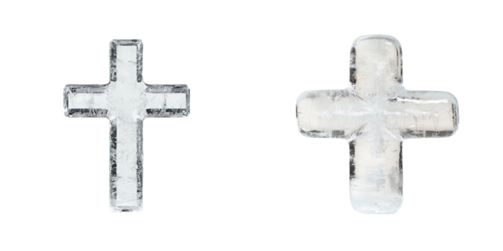 Unique isolated minimalist ice cross mockups with a clean white background highlighting artistic design