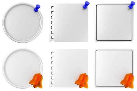 3d pin sticky note paper text box