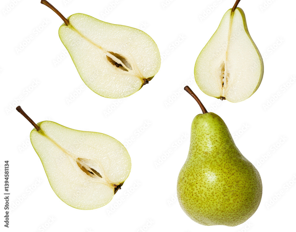 Aufkleber fresh green pears displayed in isolated minimalist mockups for clean and modern design