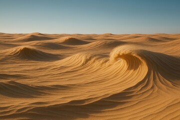 Fototapeta premium Wind Swept Desert Waves Shaped Like Ocean