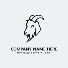Head of goat illustration black and white for logo company vector image
